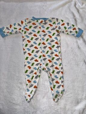 Gerbers Blue Trim Baby Dino Footed One-Piece
